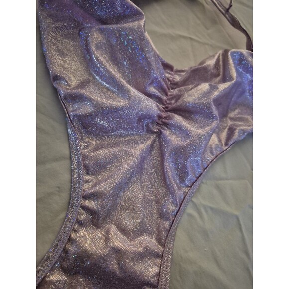 Nwt MIDNIGHT BALLERINA Purple Glitter Romper Teddy | ONE SIZE | Dance Wear - Picture 2 of 5
